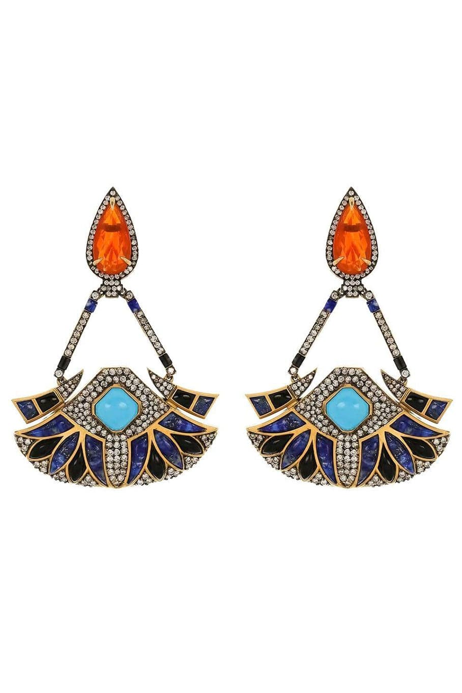 SILVIA FURMANOVICH-Fire Opal Egypt Earrings-YELLOW GOLD