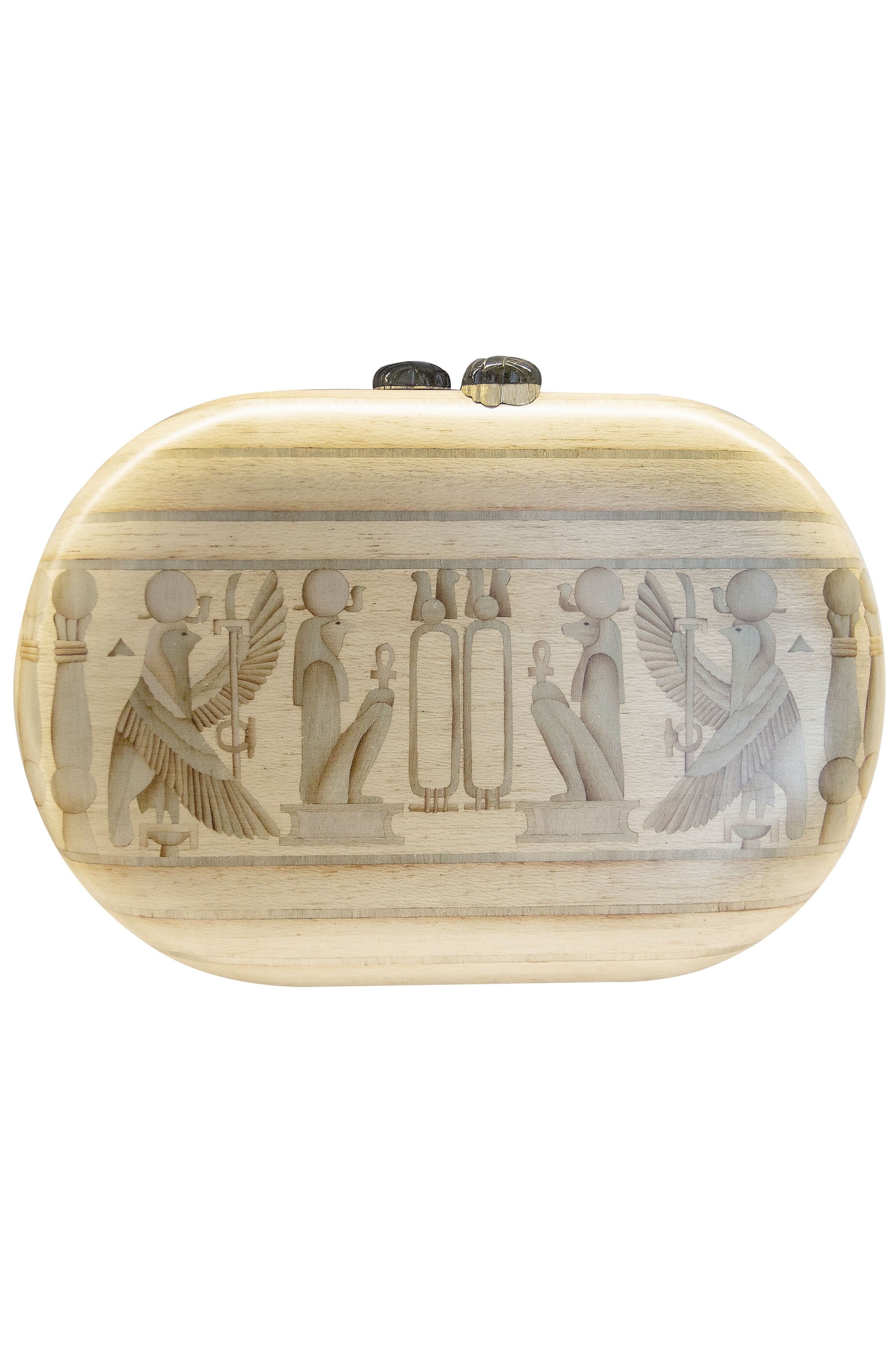 SILVIA FURMANOVICH-Egyptian Frieze Marquetry Clutch-YELLOW GOLD