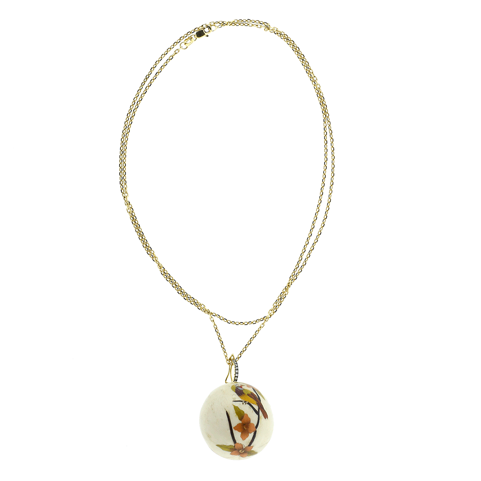 SILVIA FURMANOVICH-Marquetry Bird Ball Necklace-YELLOW GOLD