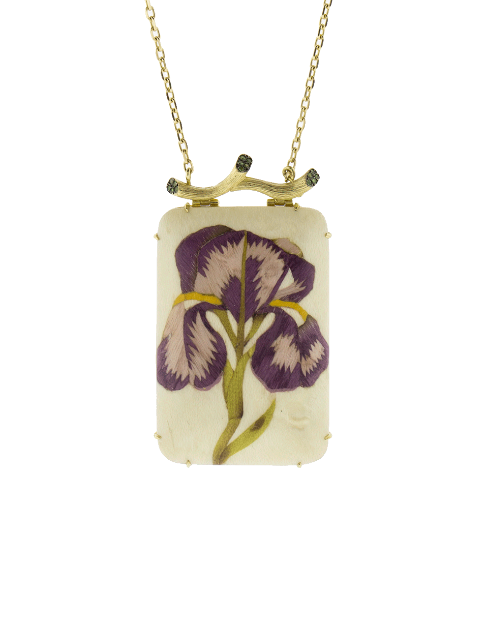 SILVIA FURMANOVICH-Marquetry Flower Necklace-YELLOW GOLD