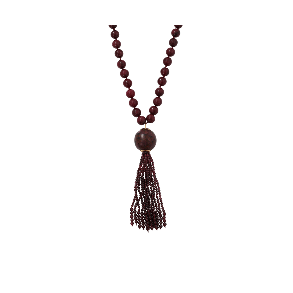 SILVIA FURMANOVICH-Marquetry Tassle Necklace-YELLOW GOLD