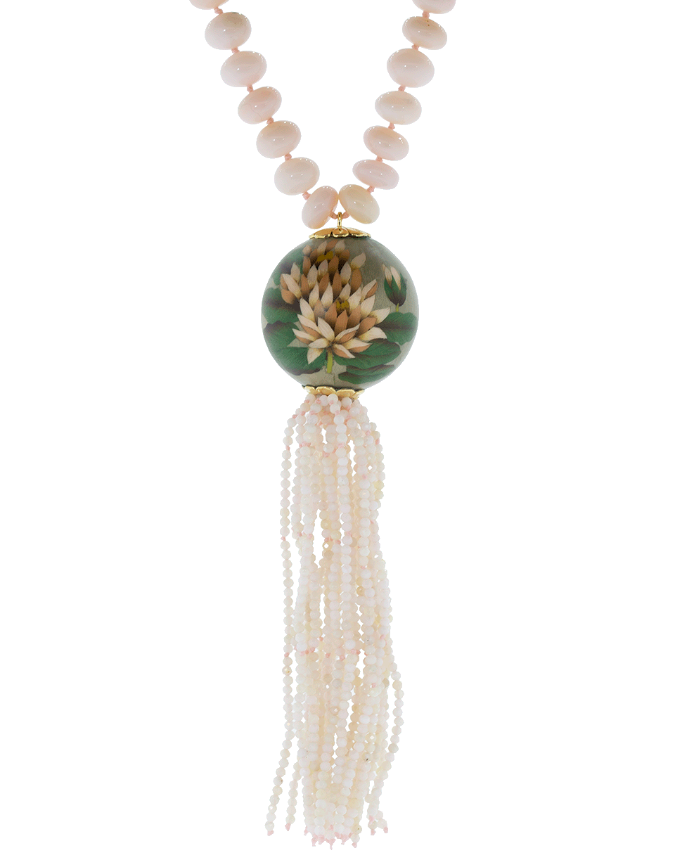 SILVIA FURMANOVICH-Pink Opal Lotus Marquerty Necklace-YELLOW GOLD