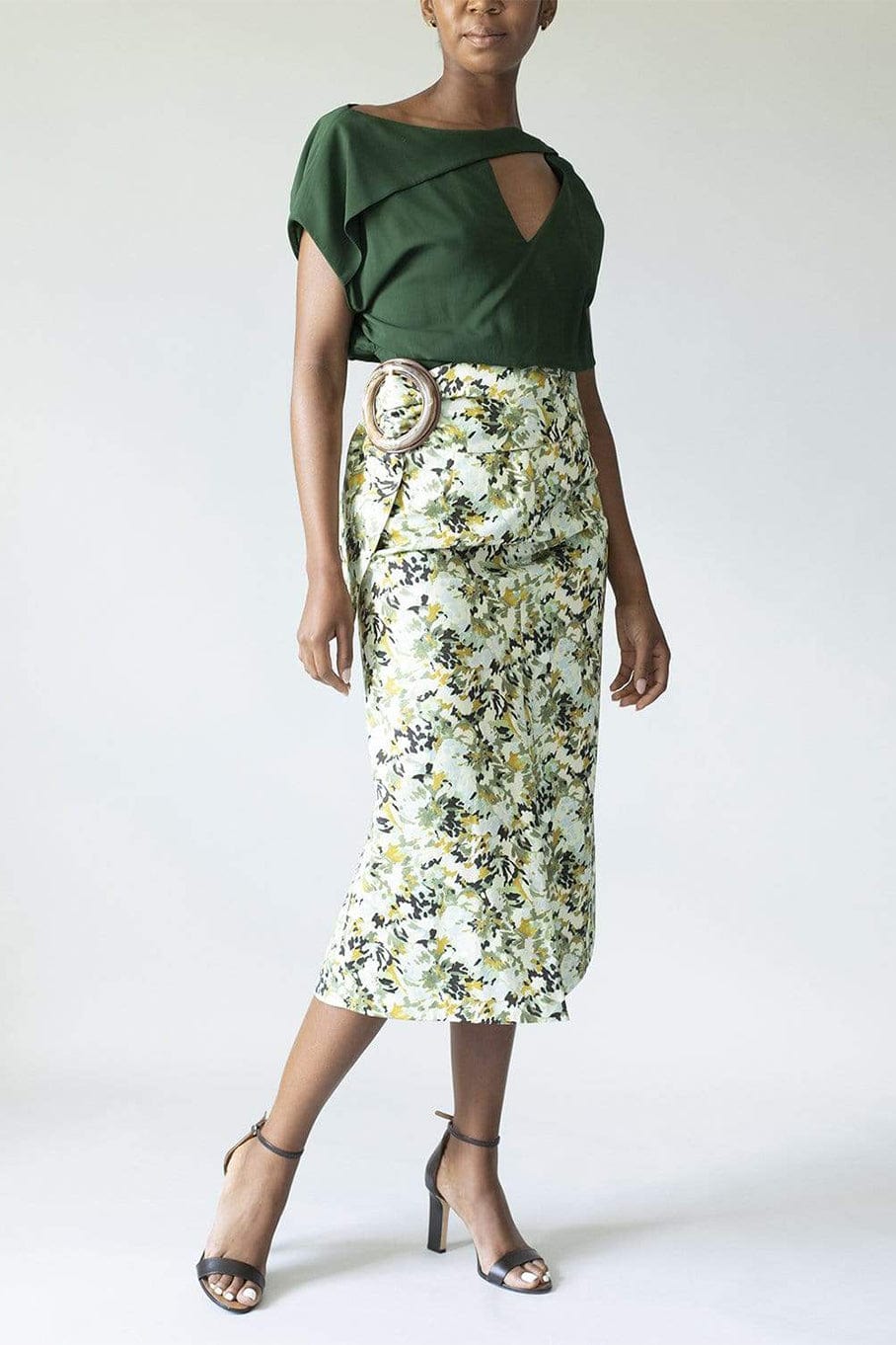 SILVIA TCHERASSI-Fadua Belted Floral Skirt-MULTI