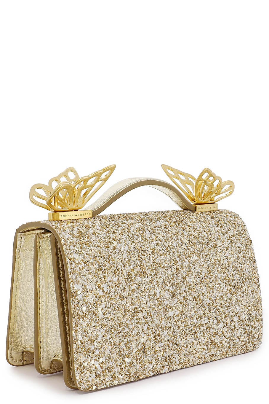 SOPHIA WEBSTER-Mariposa Mini Shoulder Bag - Champagne Glitter-CHAMPAGNE GLITTER