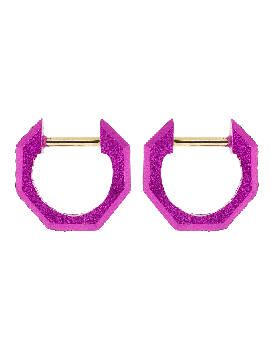 SORELLINA-Otto Diamond Huggie Earrings-PINK