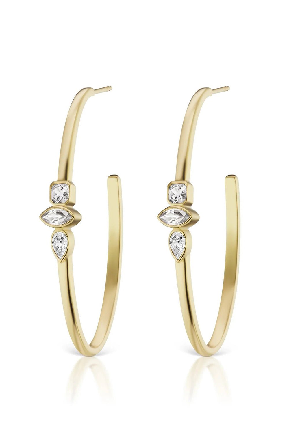 SORELLINA-STX and Stone Hoops-YELLOW GOLD