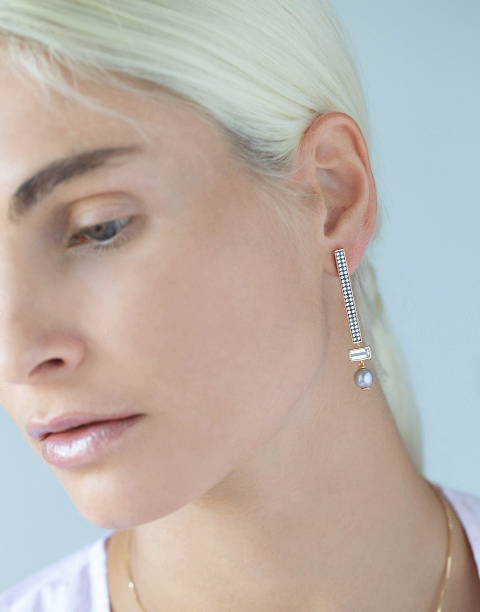 Aquamarine, Pearl and Diamond Stick Earrings JEWELRYFINE JEWELEARRING SORELLINA   