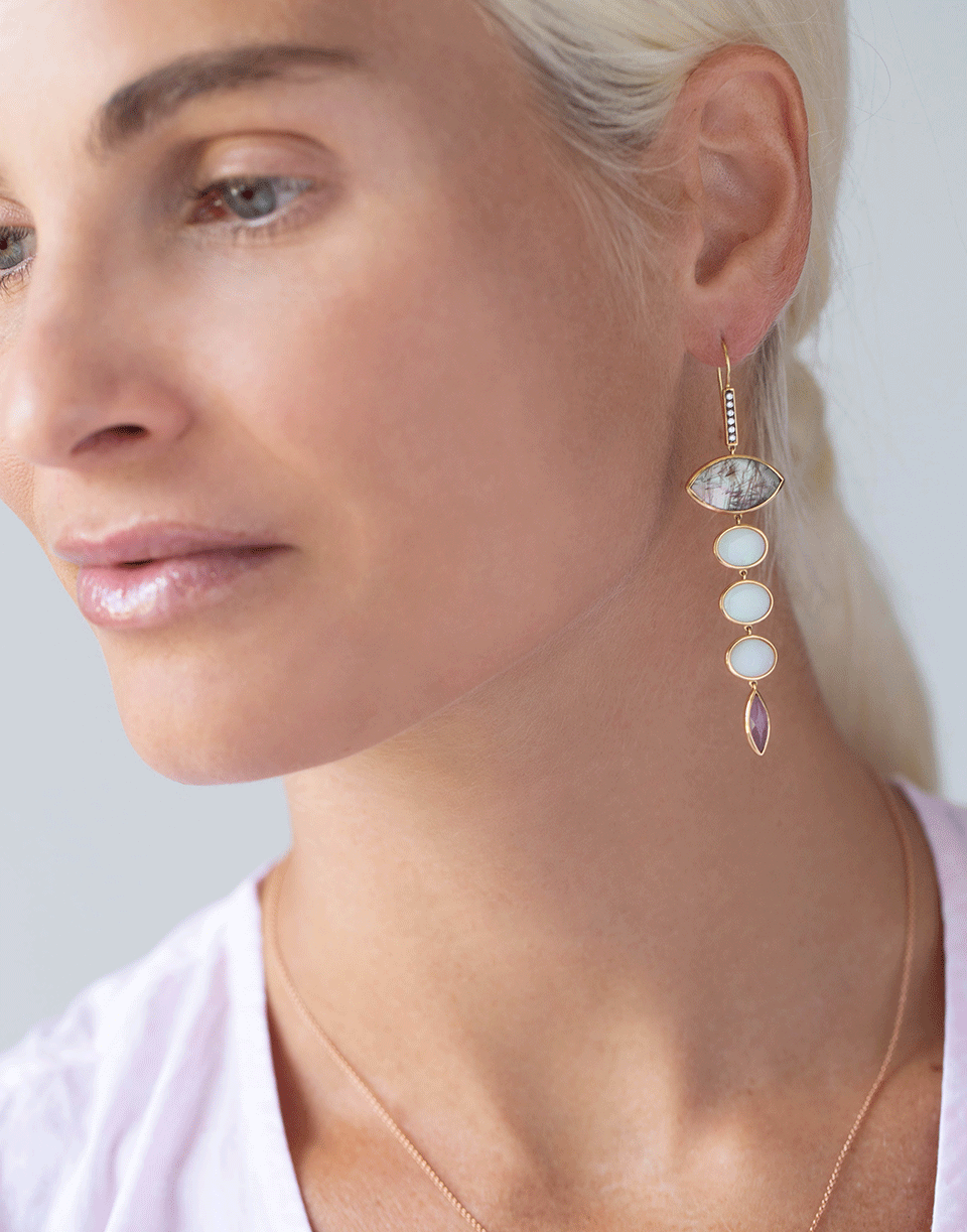 Labradorite Opal and Ruby Earrings JEWELRYFINE JEWELEARRING SORELLINA   
