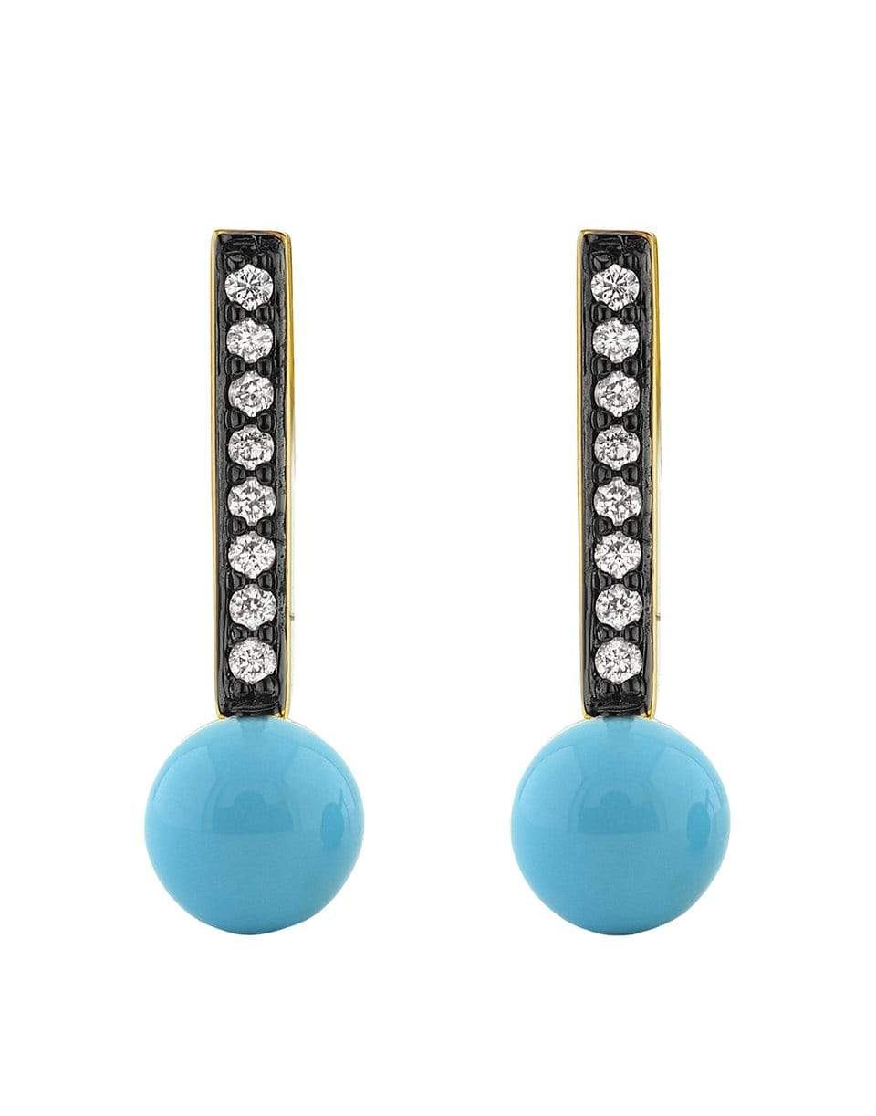 Turquoise and Diamond Mini Stick Earrings JEWELRYFINE JEWELEARRING SORELLINA   