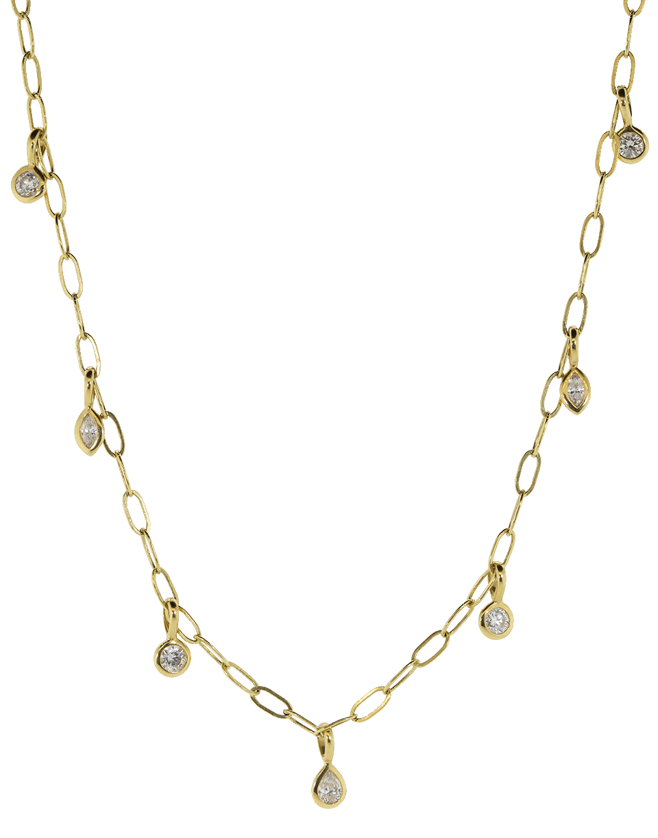 SORELLINA-Diamond Bezel Necklace-YELLOW GOLD