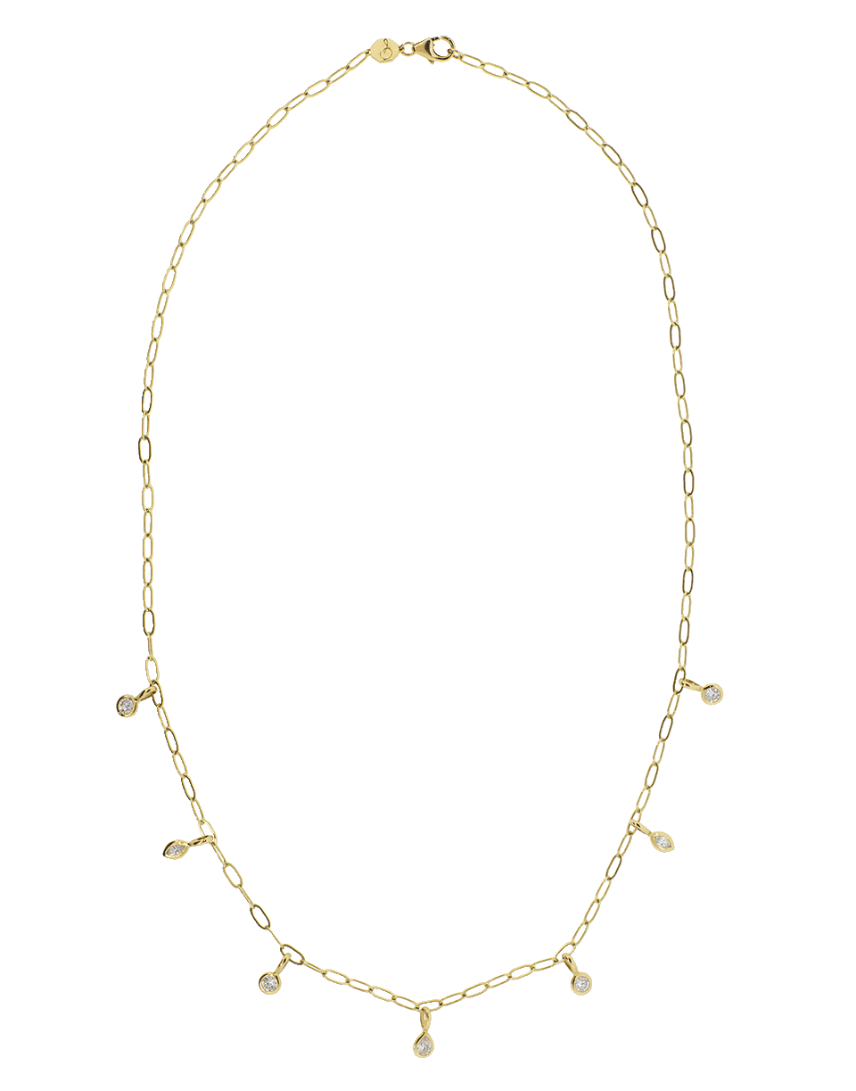 SORELLINA-Diamond Bezel Necklace-YELLOW GOLD