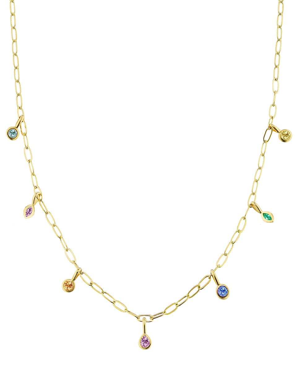 SORELLINA-Rainbow Bezel Necklace-YELLOW GOLD