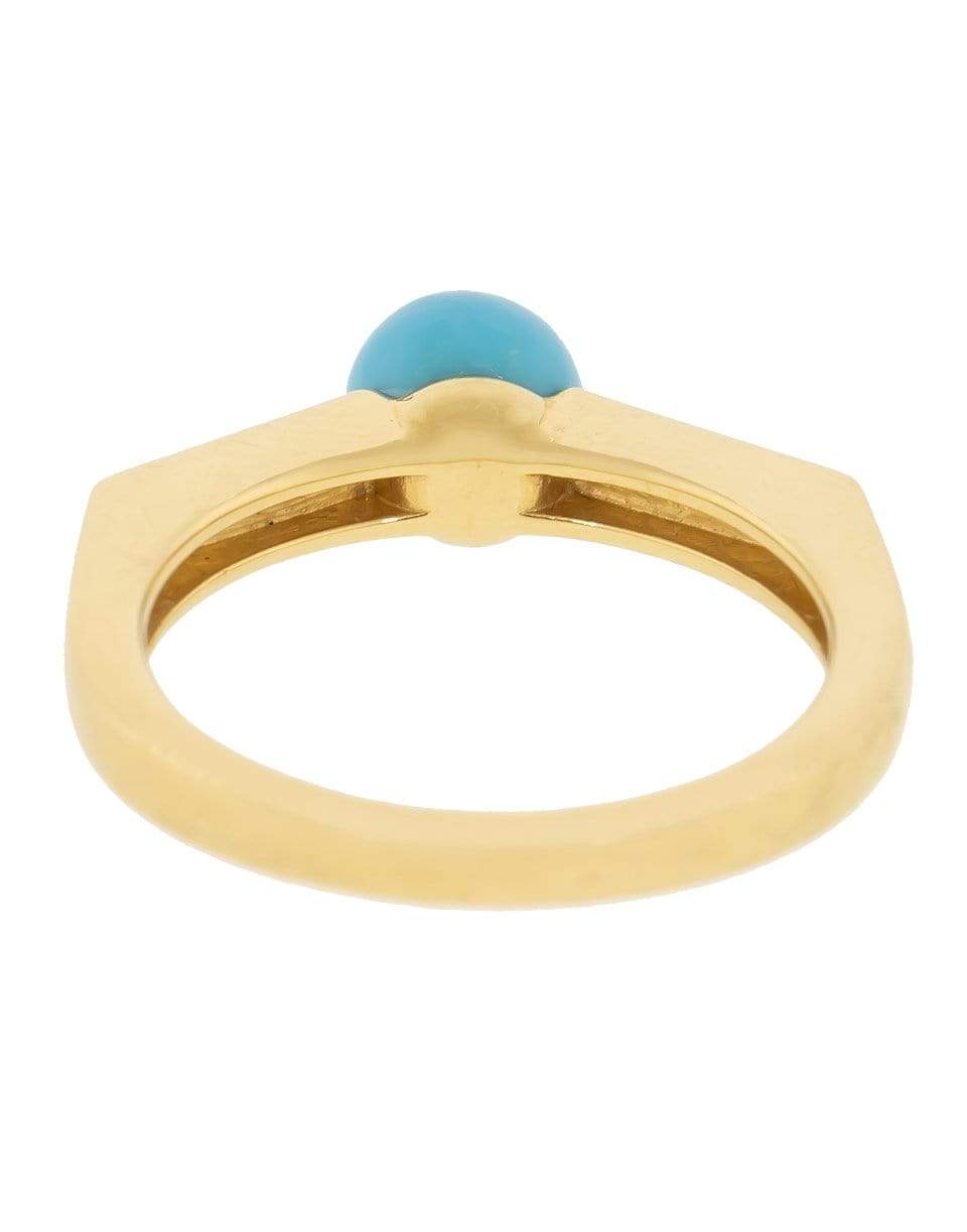 SORELLINA-Turquoise Ball and Diamond Ring-YELLOW GOLD