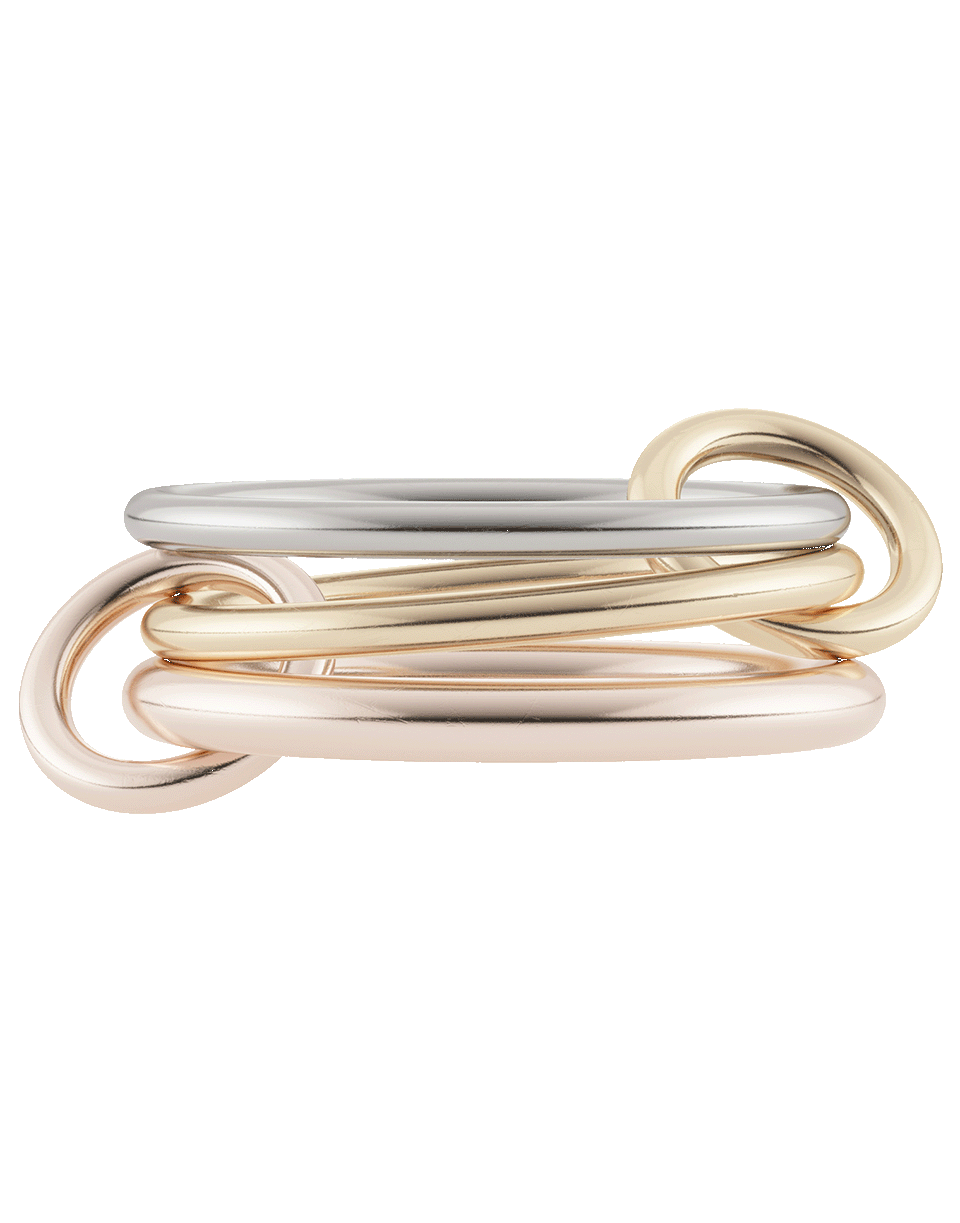 SPINELLI KILCOLLIN-Tri-Color Three Link Azalea Rings-ROSE GOLD