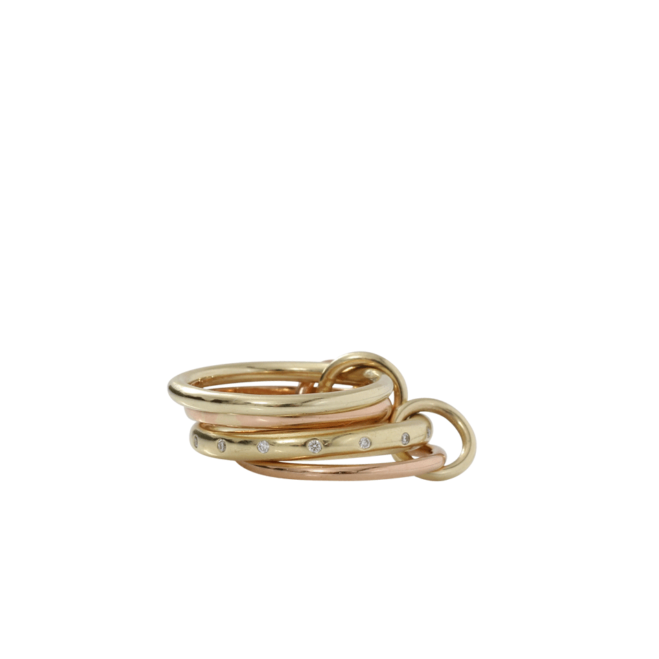 SPINELLI KILCOLLIN-Lyra Four Link Diamond Rings-ROSE GOLD