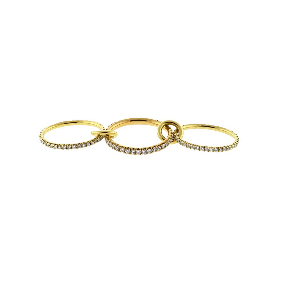 SPINELLI KILCOLLIN-Ursula Three Link Diamond Pave Rings-YELLOW GOLD
