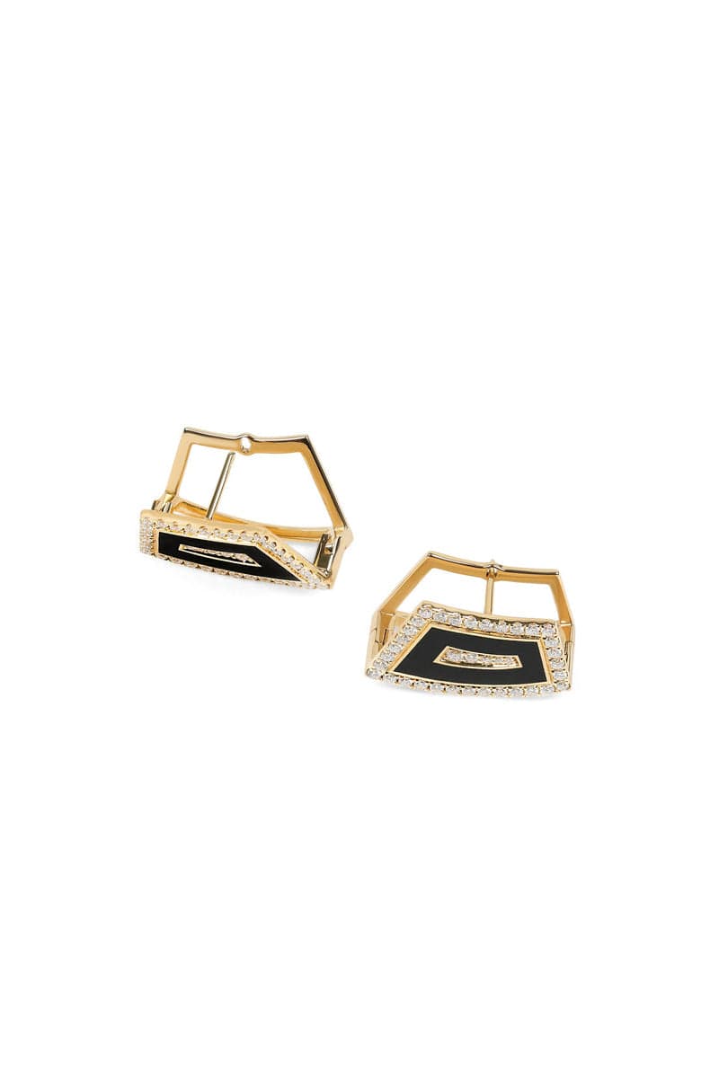 STATE PROPERTY-Tabei Jet Black Earrings-YELLOW GOLD