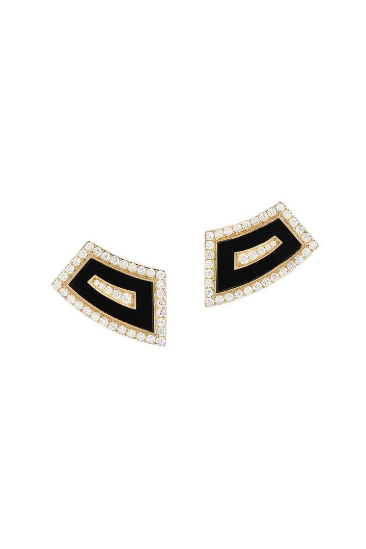 STATE PROPERTY-Tabei Jet Black Earrings-YELLOW GOLD