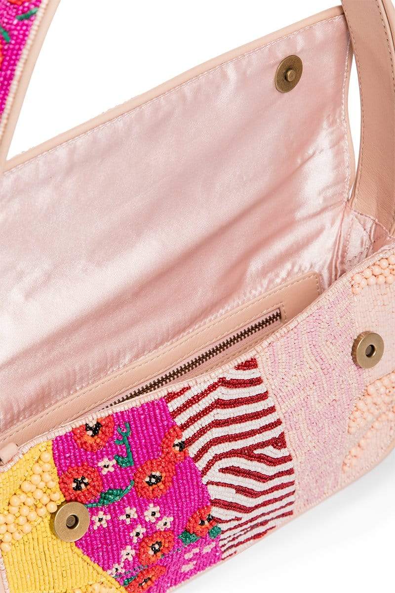 STAUD-Tommy Beaded Bag - Pink-PINK