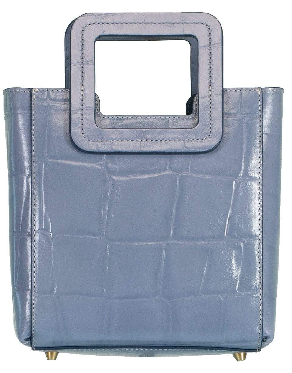 STAUD-Light Blue Mini Embossed Croc Leather Shirley Bag-LGHTBLUE