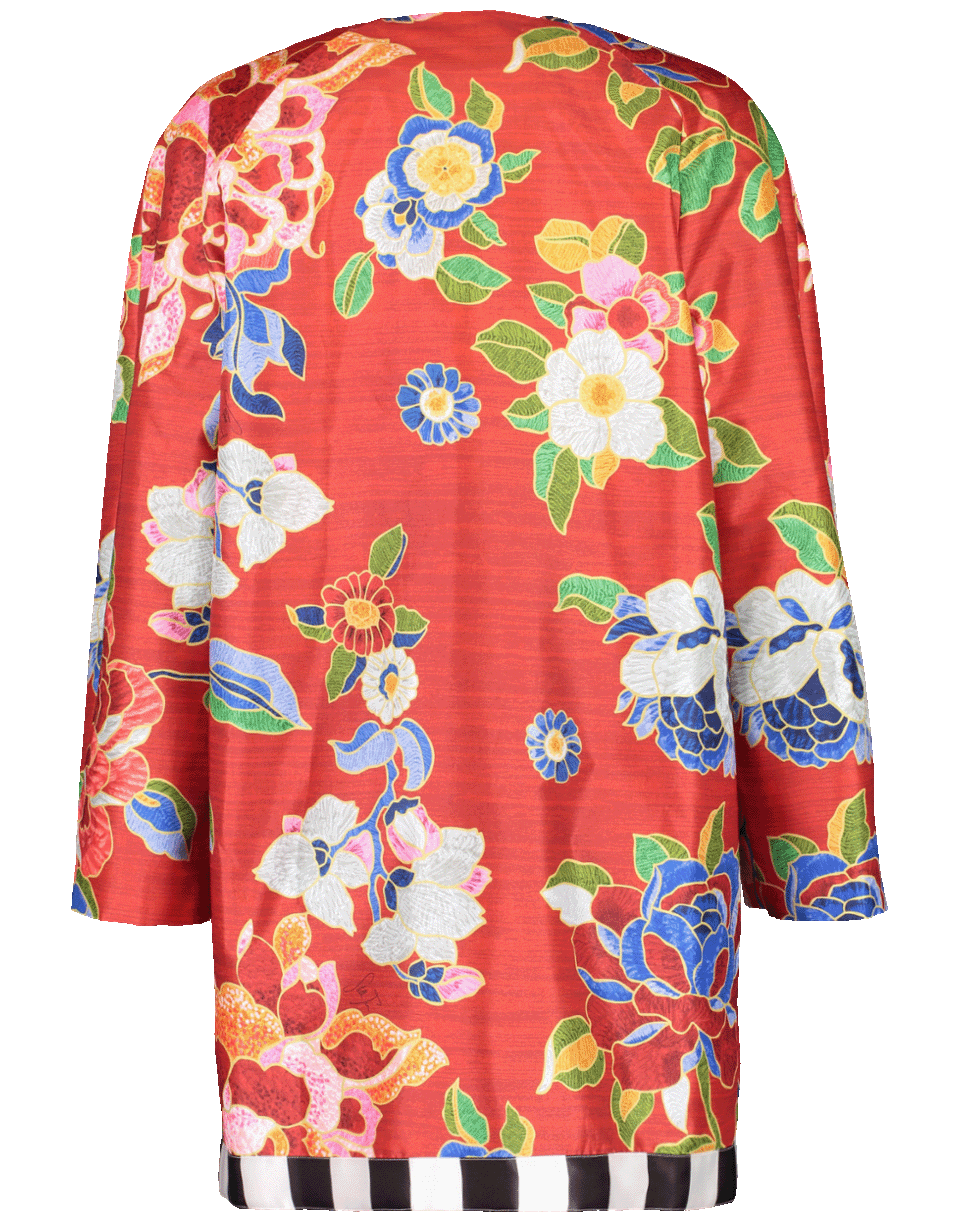 Collarless Floral Print Coat CLOTHINGCOATMISC STELLA JEAN   
