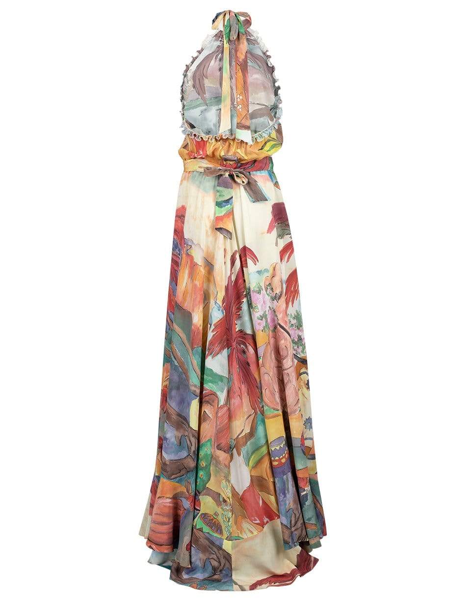 STELLA JEAN-Halter Printed Dress-MULTI