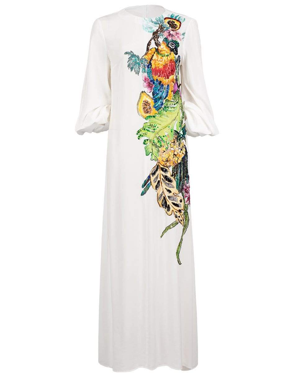 STELLA JEAN-Hand Painted Maxi Dress-WHITE