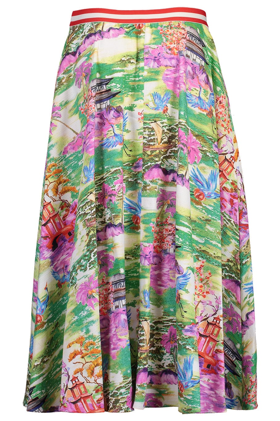 STELLA JEAN-Printed Midi Skirt-