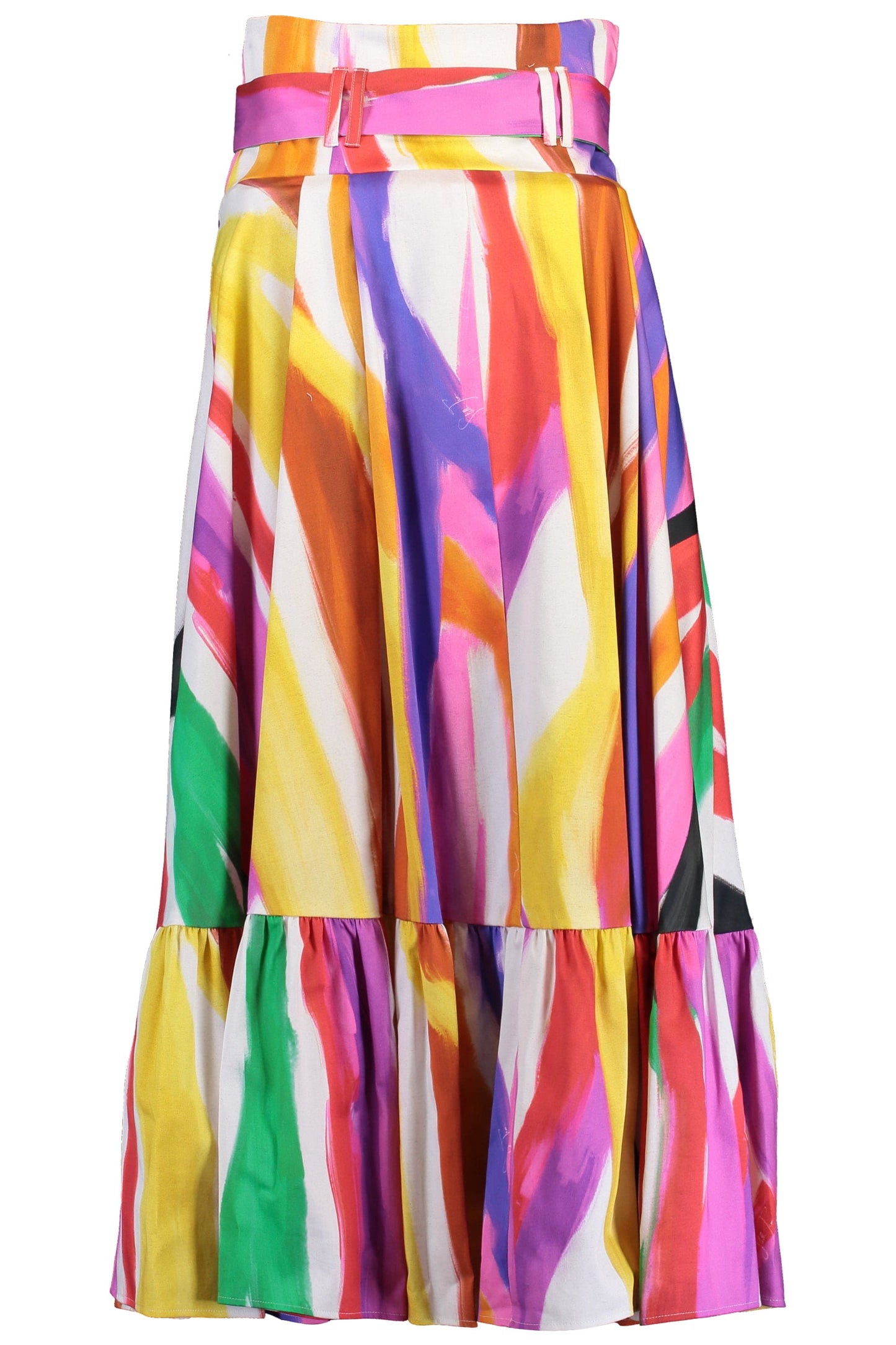 STELLA JEAN-High Waist Printed Maxi Skirt-