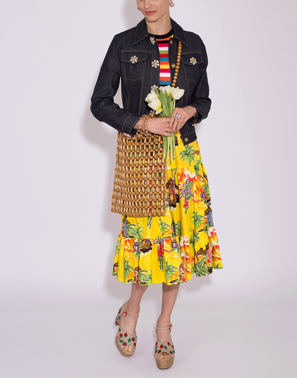 Tropical Print Tiered Skirt CLOTHINGSKIRTMISC STELLA JEAN   