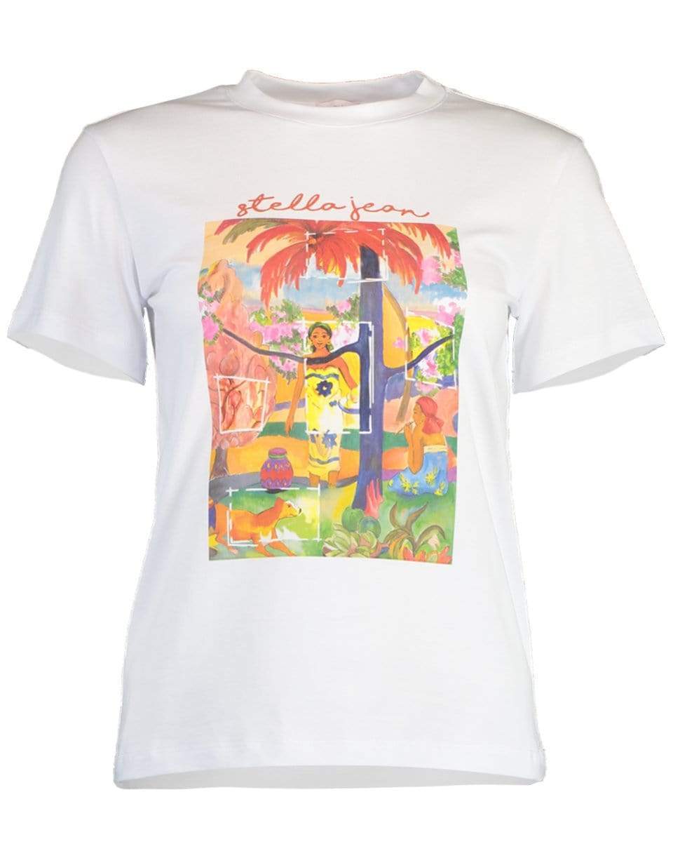 STELLA JEAN-Short Sleeve Print T-Shirt-