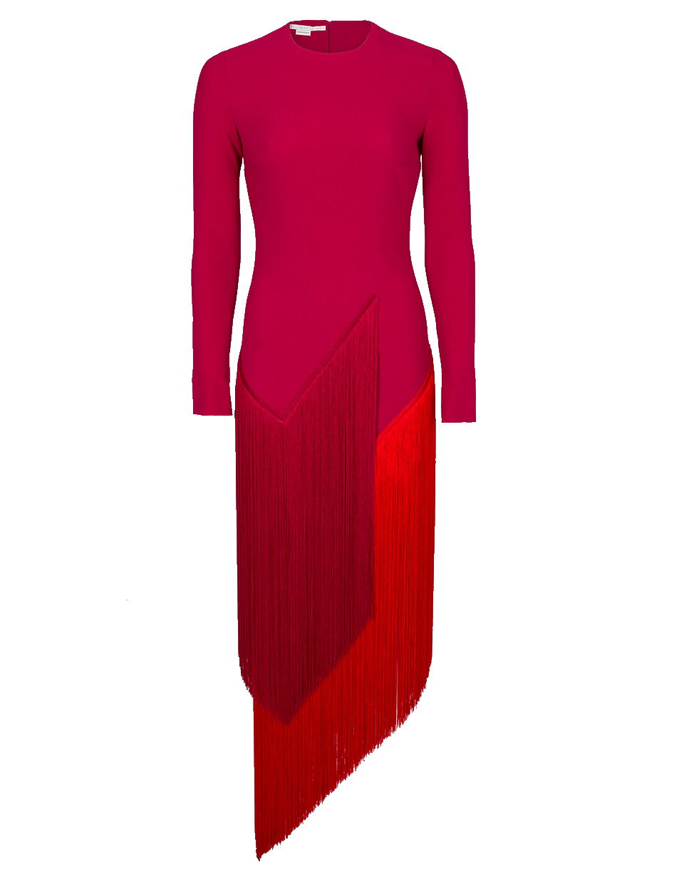 STELLA MCCARTNEY-Camille Dress With Fringe-HOTPINK