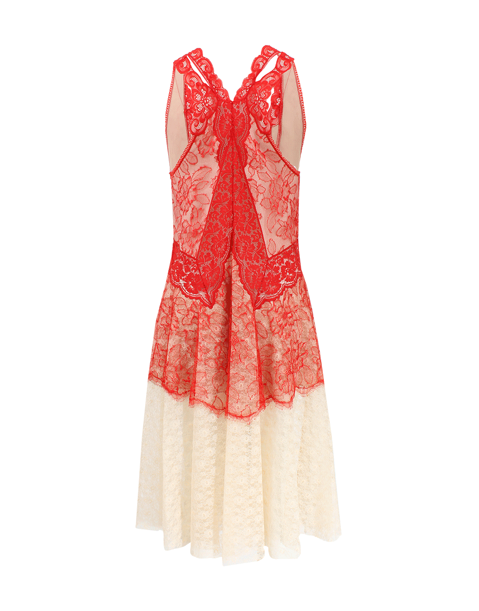 STELLA MCCARTNEY-V-Neck Lace Dress-CHILI