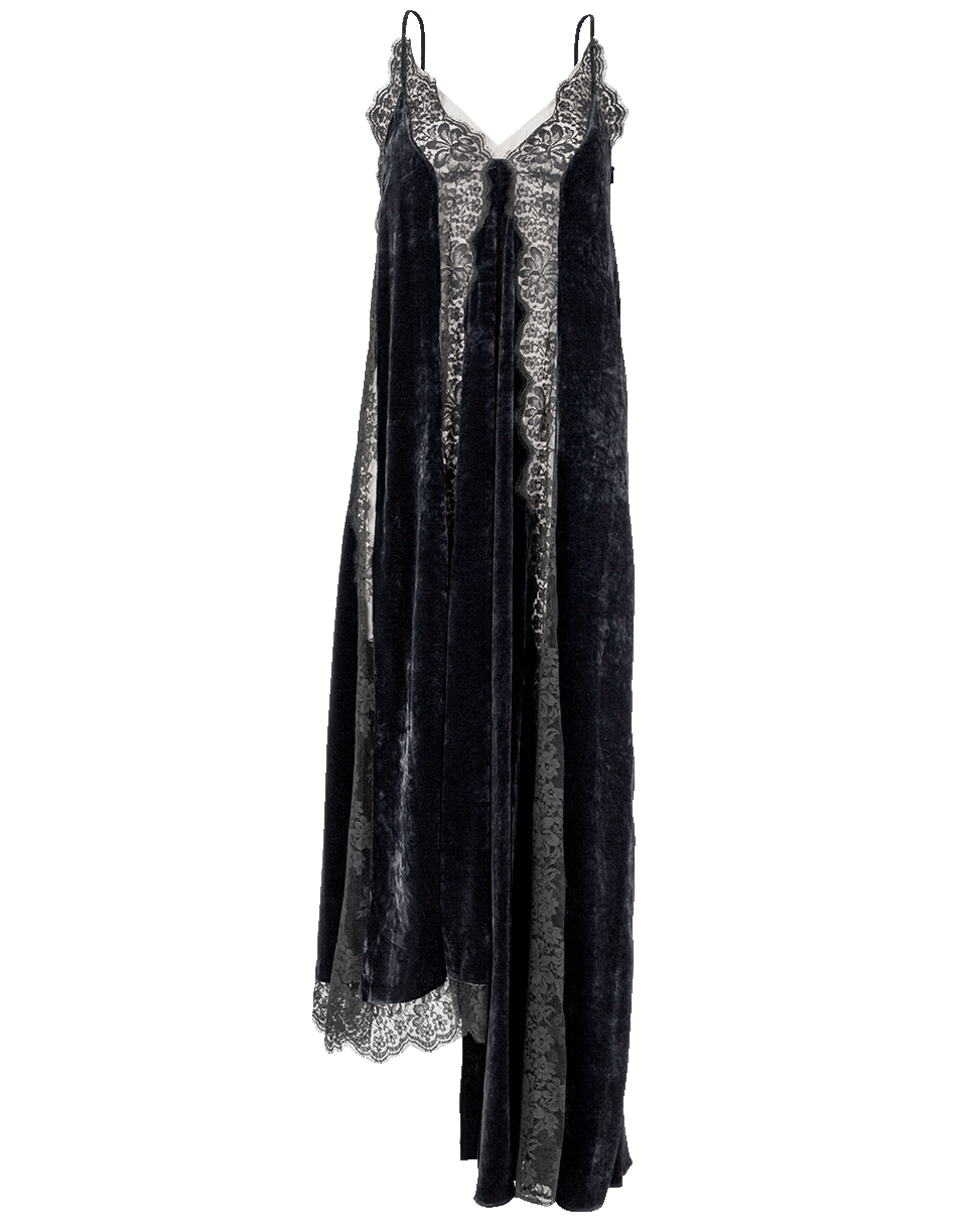 STELLA MCCARTNEY-Asymmetrical Velvet Lace Gown-INK