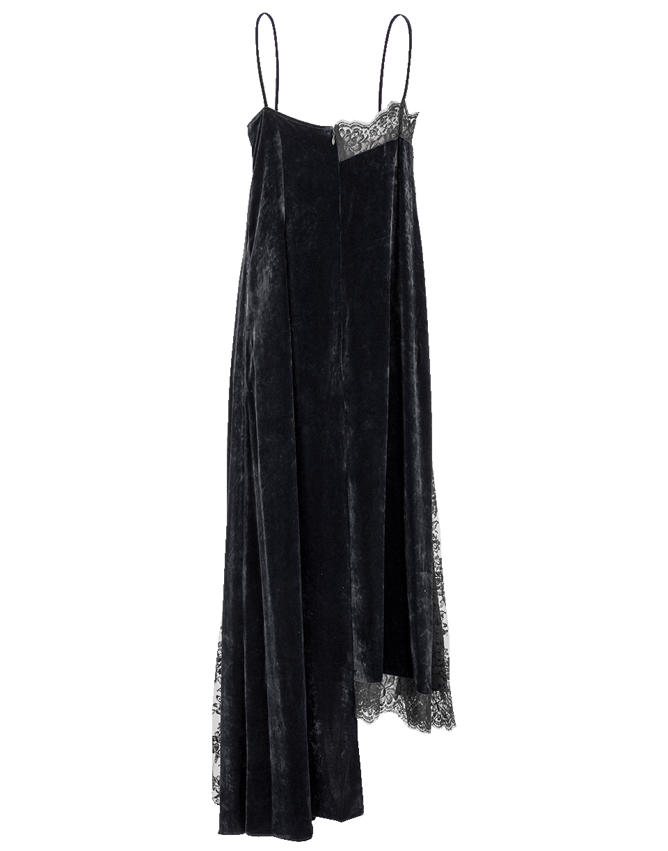 STELLA MCCARTNEY-Asymmetrical Velvet Lace Gown-INK