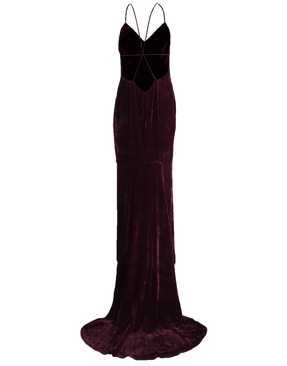 STELLA MCCARTNEY-Velvet Gown-BURGUNDY