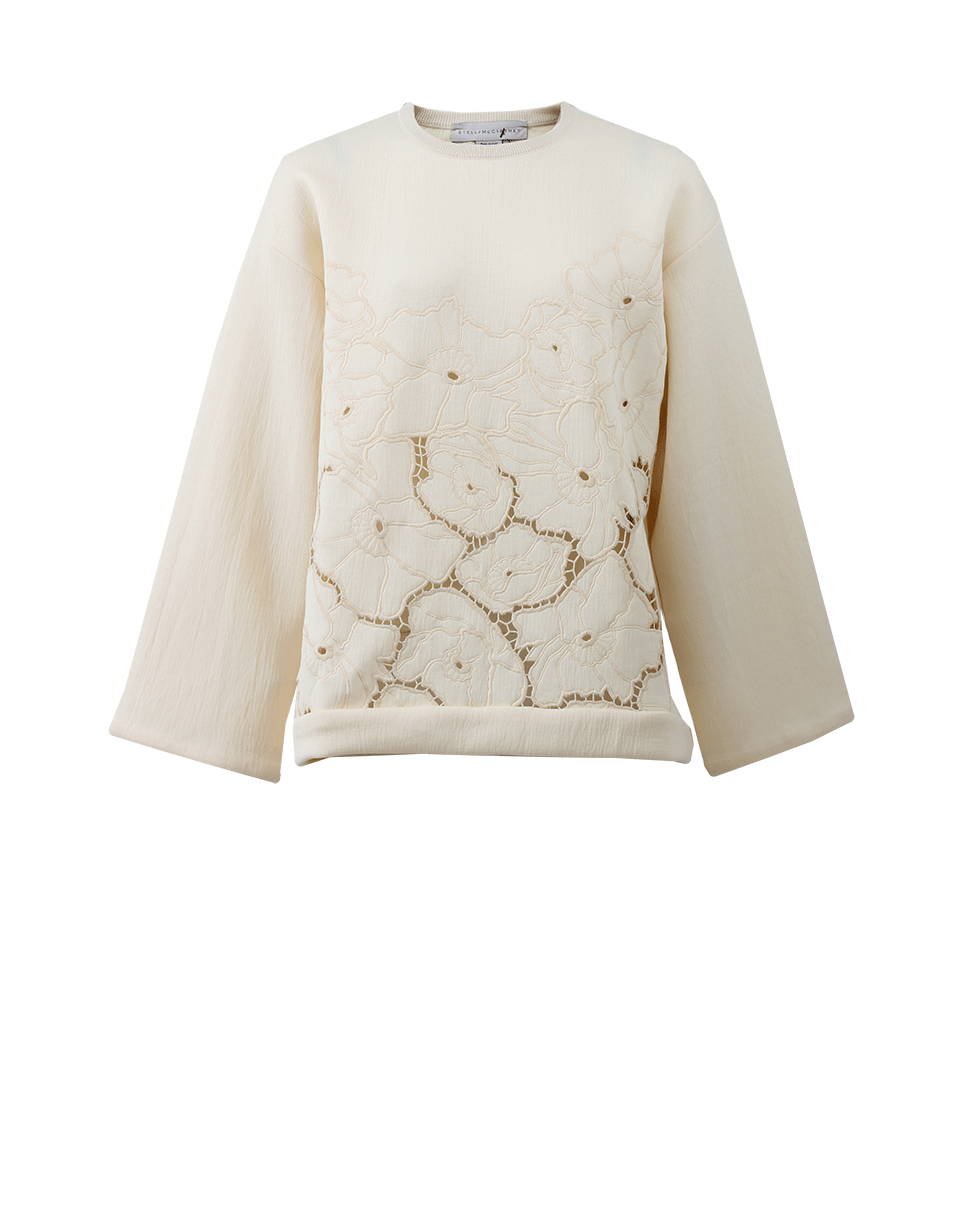 STELLA MCCARTNEY-Floral Cut-Out Scuba Pull-Over-