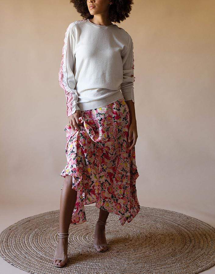 STELLA MCCARTNEY-Ashlyn Floral Silk Print Skirt-