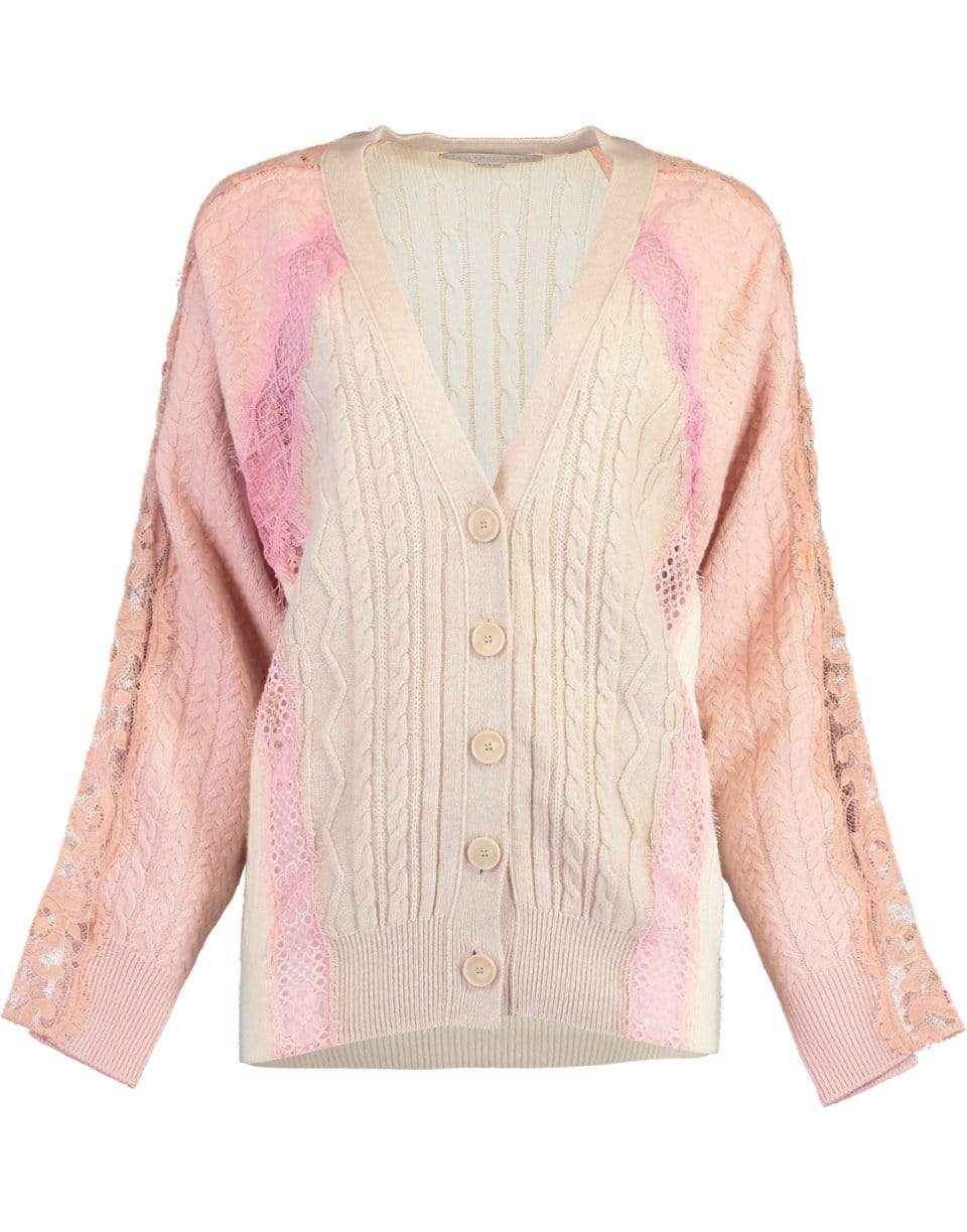 Floral Lace Cable Knit Cardigan CLOTHINGTOPCARDIGAN STELLA MCCARTNEY   