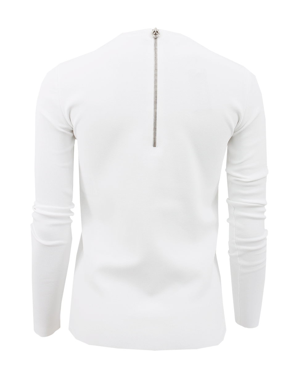STELLA MCCARTNEY-Long Sleeve Crewneck Fitted Top-WHITE