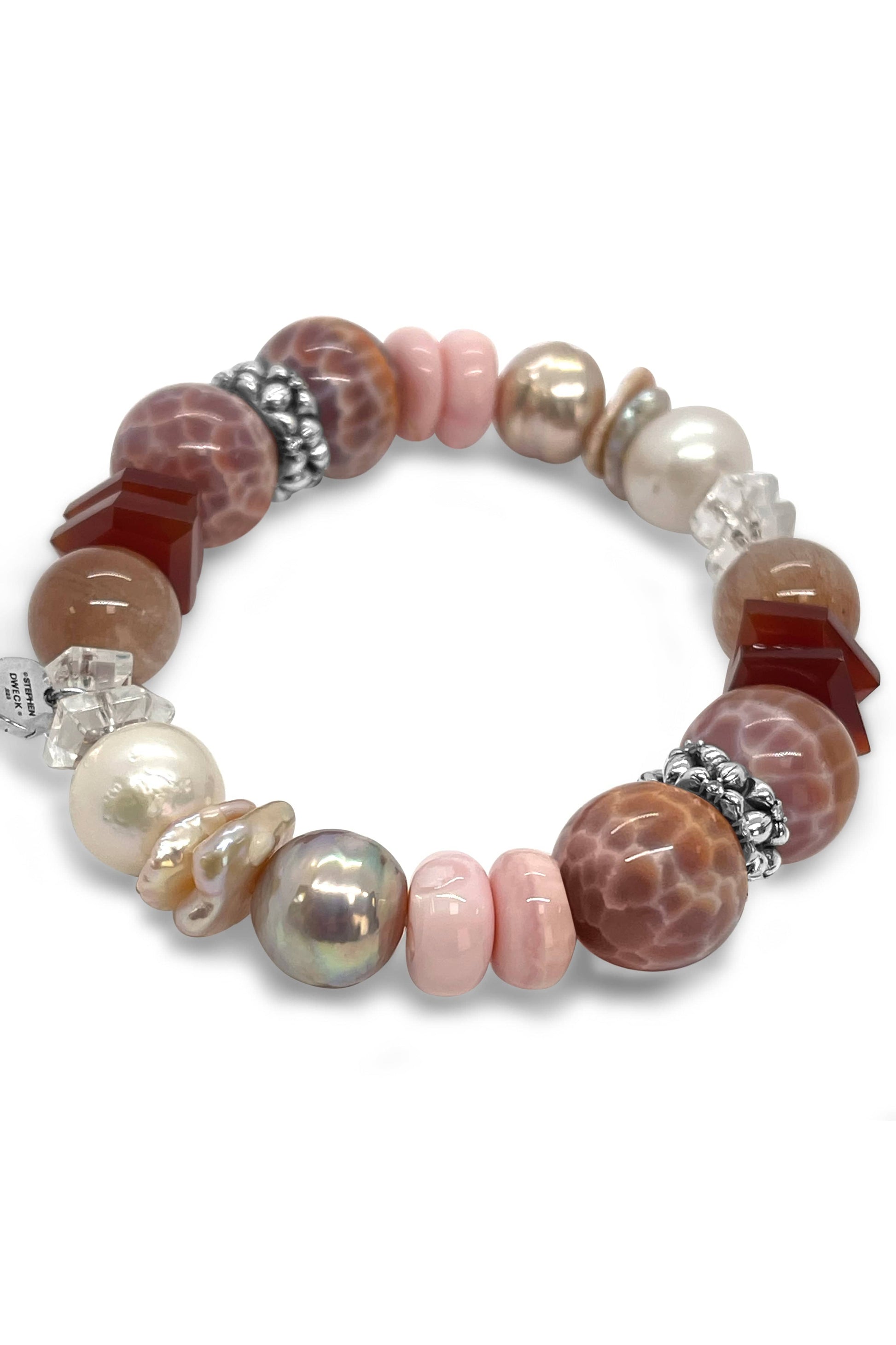 STEPHEN DWECK-Pink Opal and Mixed Stone Bracelet-SILVER