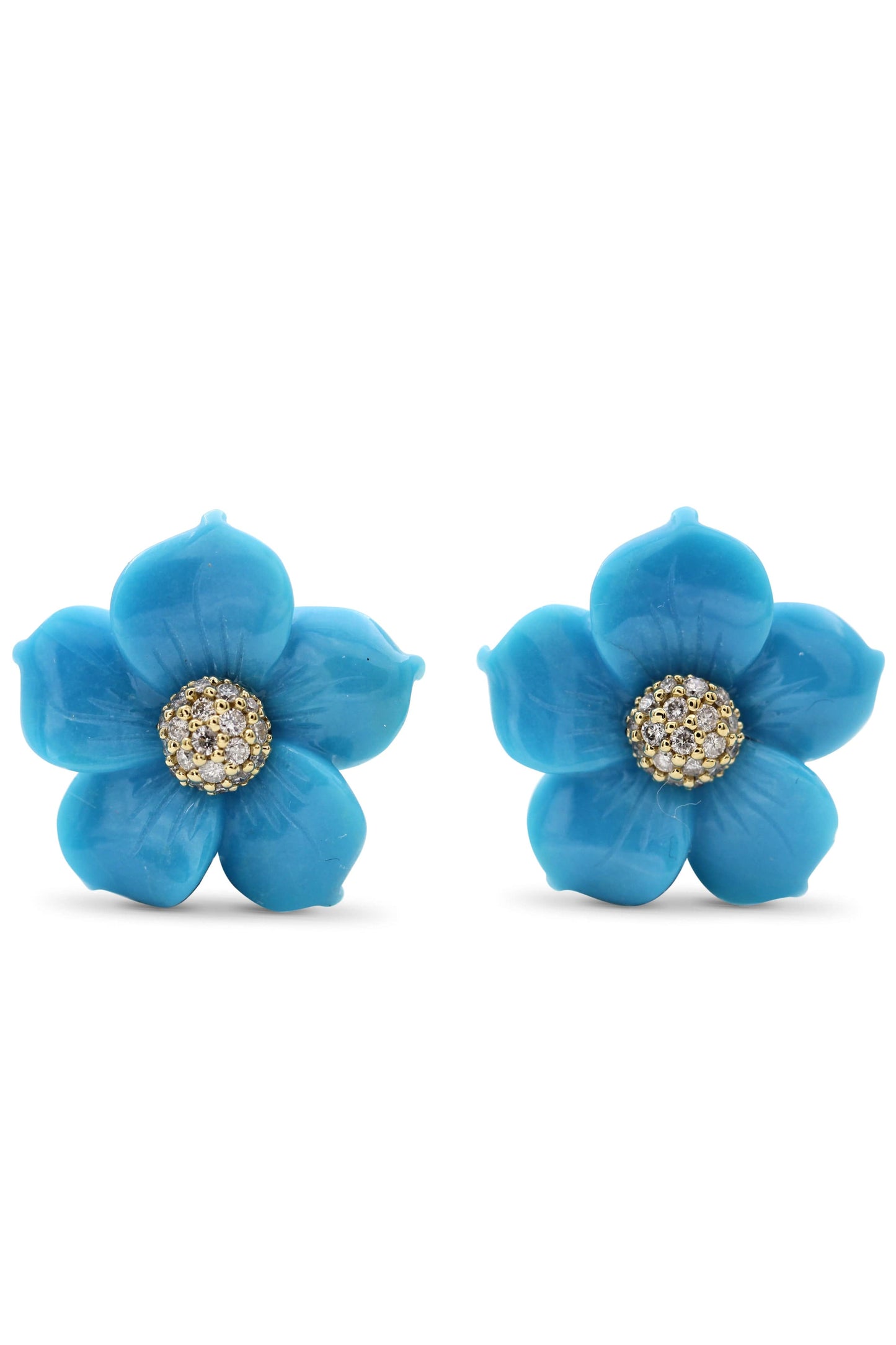 STEPHEN DWECK-American Turquoise Flower Earrings-YELLOW GOLD