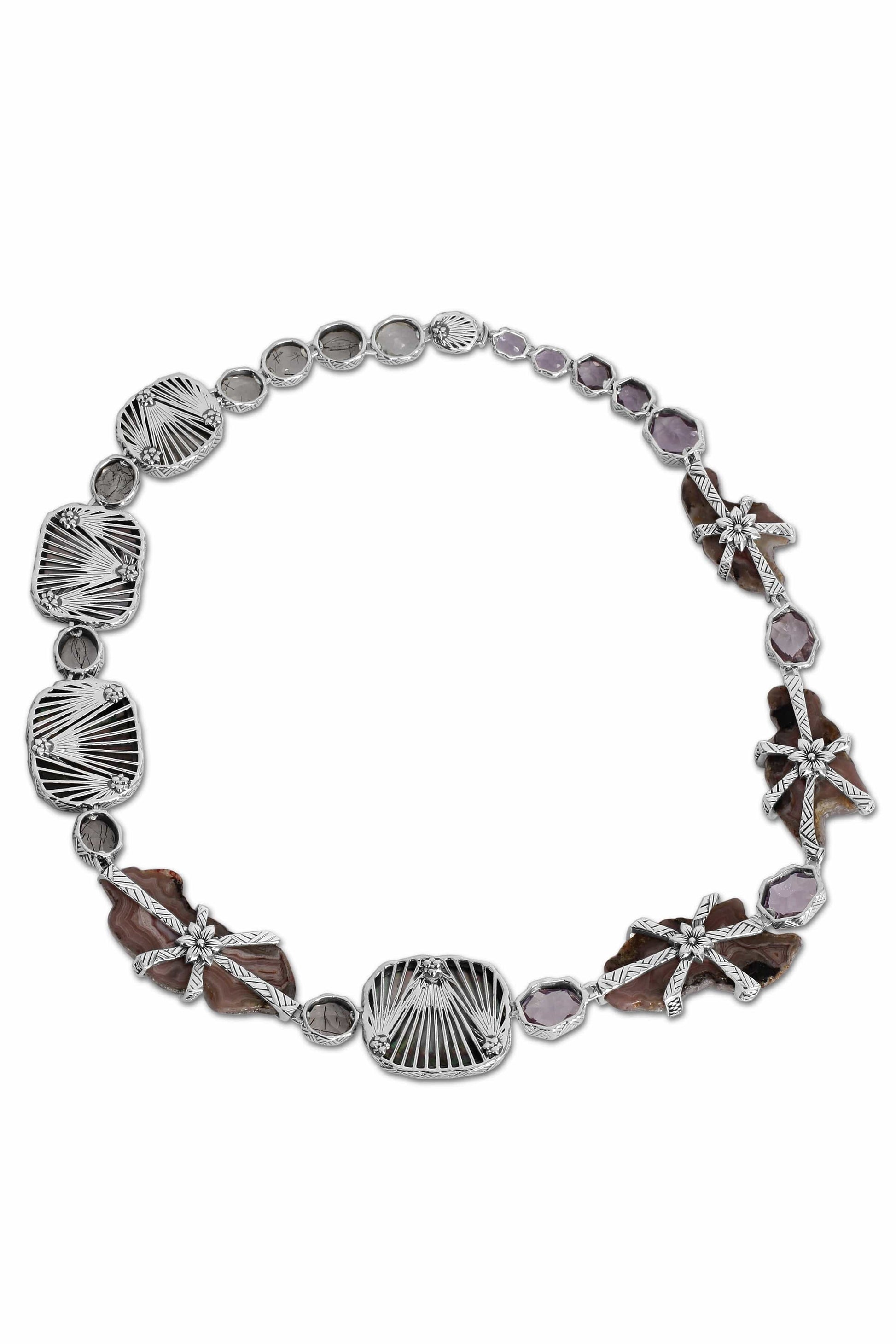 STEPHEN DWECK-Carved Mother of Pearl Necklace-SILVER