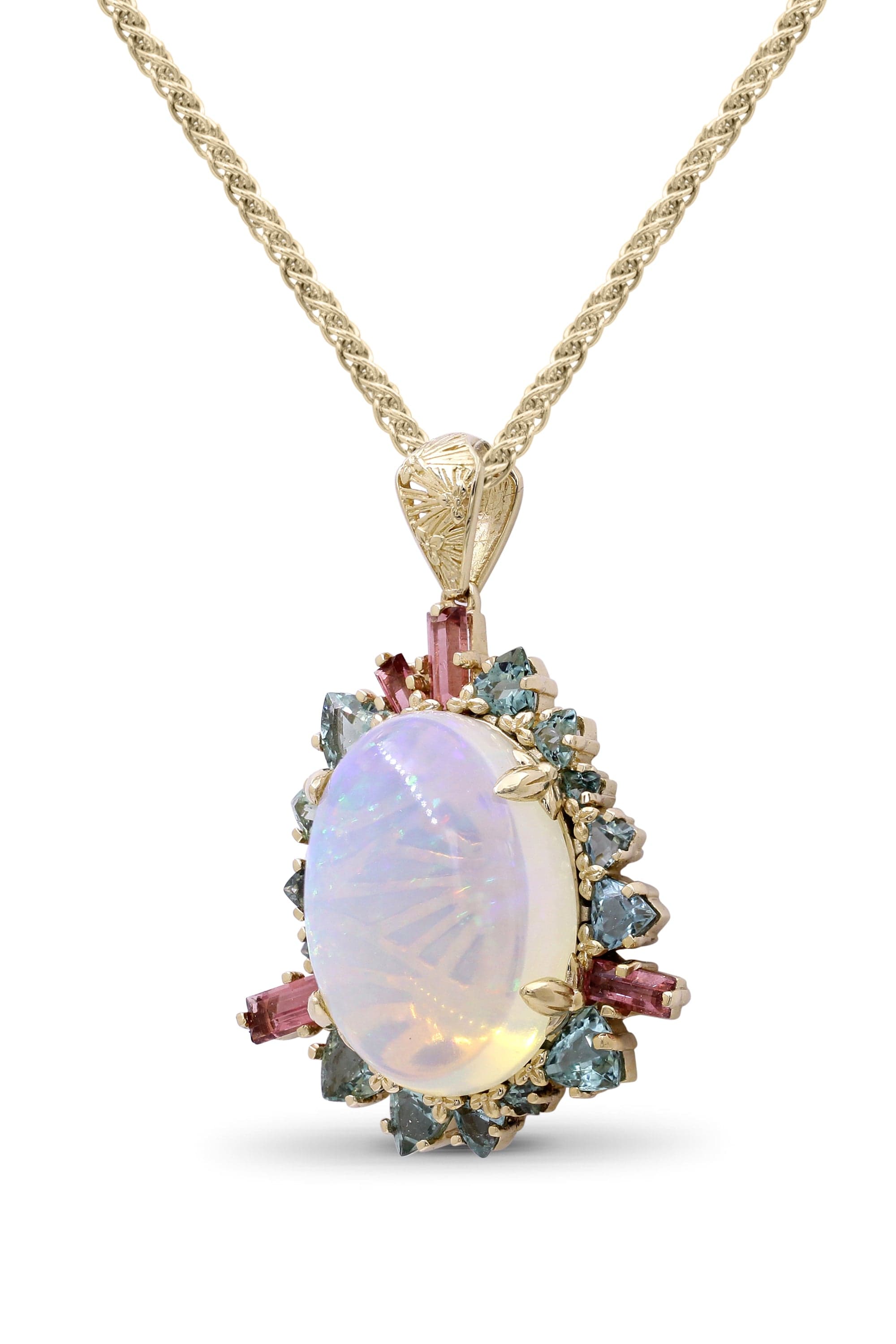Buy Opal Necklace, Pink Australian Triplet Opal & Tourmaline Gemstone  Silver Plated Necklace, Handmade Adjustable Chunky Necklace, Gift for Her  Online in India - Etsy