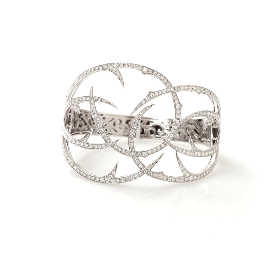 STEPHEN WEBSTER-Diamond Pave Thorn Cuff-WHITE GOLD