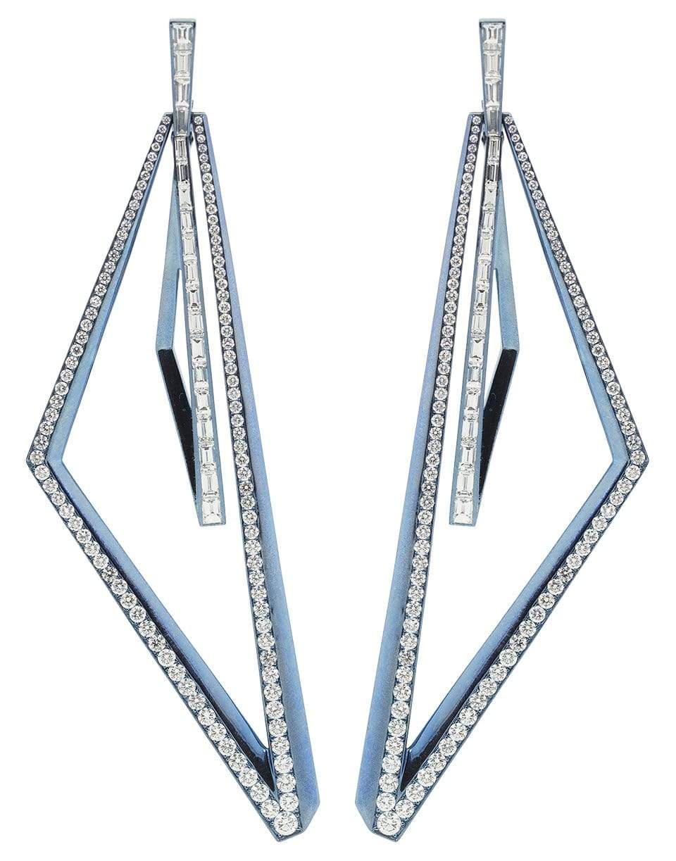 STEPHEN WEBSTER-Vertigo Very Obtuse Diamond Hoops-TITNAIUM