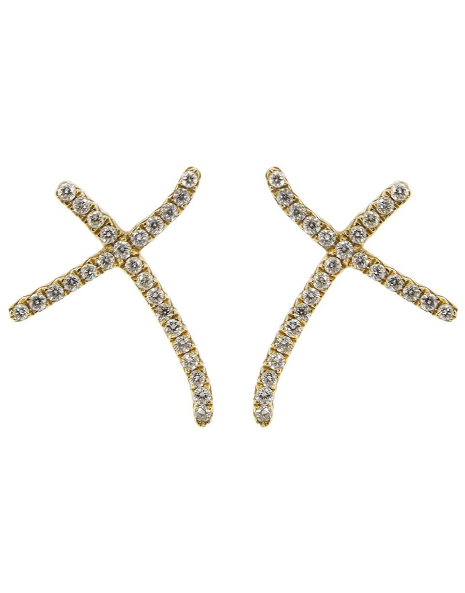 STEPHEN WEBSTER-Love and Kisses Diamond Stud Earrings-YELLOW GOLD