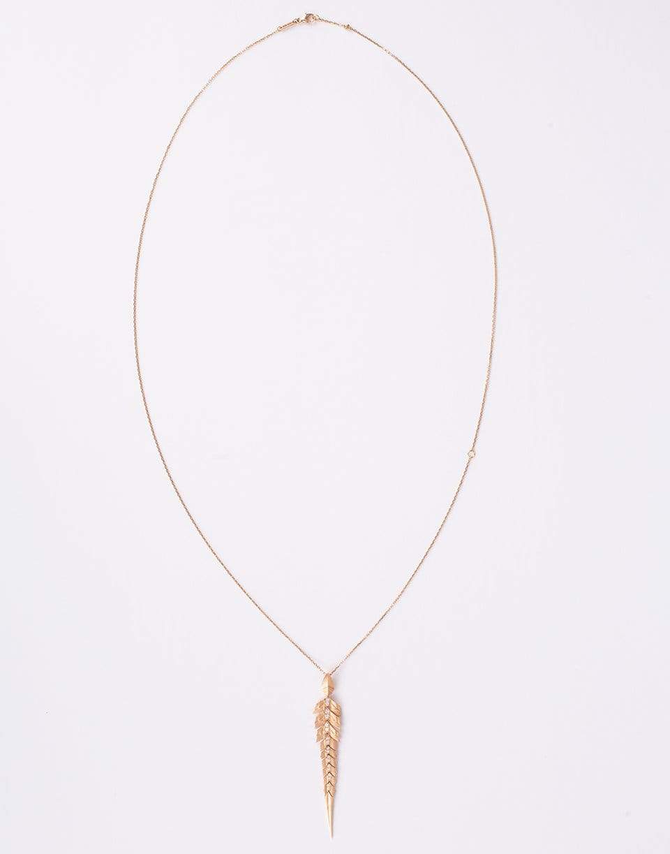 STEPHEN WEBSTER-Magnipheasant Diamond Feather Pendant Necklace-ROSE GOLD