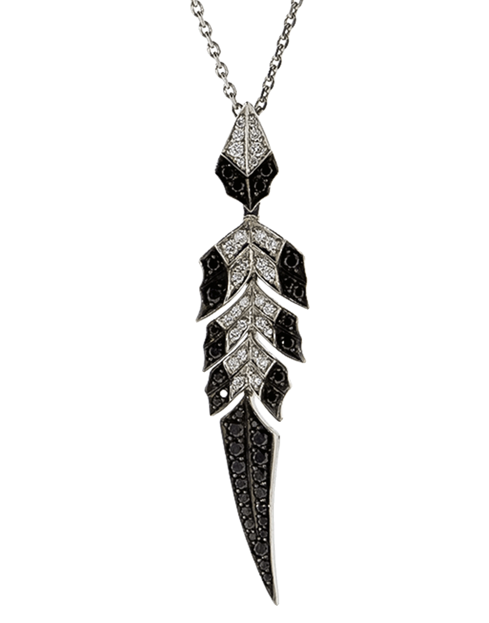 STEPHEN WEBSTER-Magnipheasant Pave Diamond Pendant Necklace-WHITE GOLD