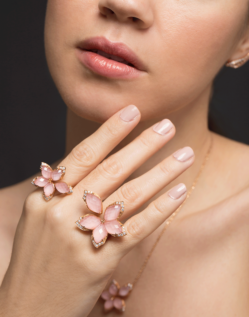 STEPHEN WEBSTER-Love Me, Love Me Not Flower Ring-ROSE GOLD